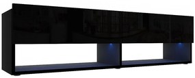 TV stolík Izumi 140 BL čierna mat/lesk