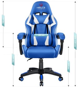 Detské herné kreslo HC - 1007 modrej farby s bielym detailom