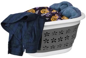 Kôš na bielizeň OVAL COMPACT sivý / biely 25 l