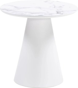 Konferenčný stolík Margos 46 cm biely/mramor I
