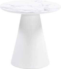 Konferenčný stolík Margos 46 cm biely/mramor I