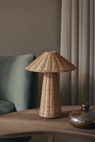 Ratanová stolová lampa Dou – prírodná