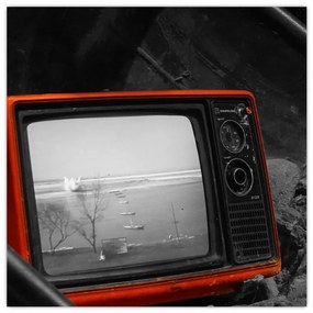 Obraz červené televízie