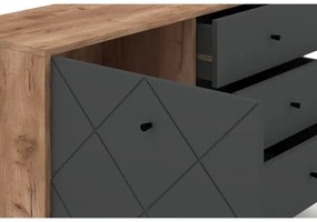 Komoda SULA dub craft/čierna