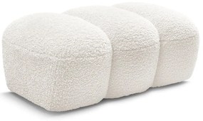 Biela podnožka z textílie buklé Hippolyte – Bobochic Paris