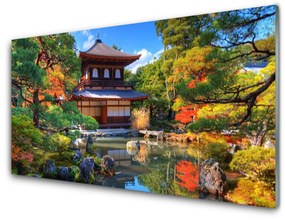 Sklenený obklad Do kuchyne Záhrada japonsko krajina 125x50 cm
