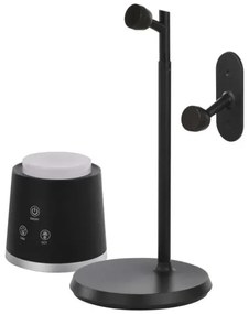 LED Stmievateľná nabíjacia stolná lampa 4v1 LED/6W/3,7V 3000K/4000K/6500K čierna