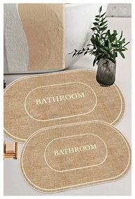 Hnedo-krémové kúpeľňové predložky v súprave 2 ks 60x90 cm Jute Look – Mila Home