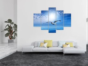 Obraz - Čajka nad morom (150x105 cm)
