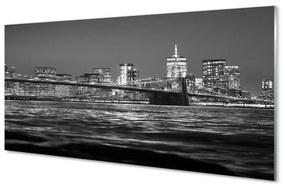 Sklenený obraz Bridge river panorama 100x50 cm