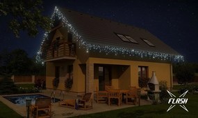 DECOLED Sada LED svetiel pre dom, 9+1 zdarma, LED biela s bleskom, čierny kábel