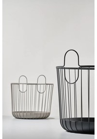 Čierny kovový úložný košík Zone Inu, ø 40,6 cm