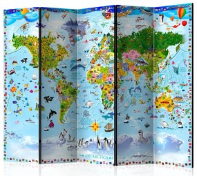 Artgeist Paraván - World Map for Kids II [Room Dividers]