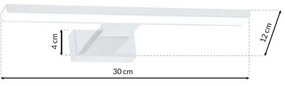 Nástenné LED svietidlo Shine2, 1x LED 7w, 4000k, (30 cm), w