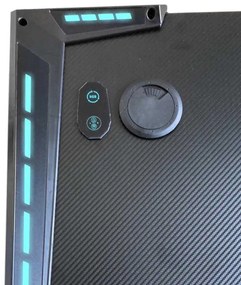 Profesionálny herný stôl s karbónovým povrchom, s LED osvetlením