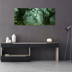 Obraz - Les prerastený machom (120x50 cm)