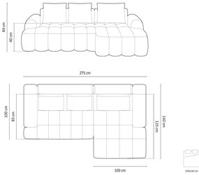 Svetlohnedá rozkladacia/s úložným priestorom rohová pohovka (pravý roh/s leňoškou) Linz – Cosmopolitan Design