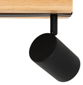 Inteligentný stropný reflektor čierny s drevom 2-svetelný nastaviteľný vrátane Wifi GU10 50mm - Jeana