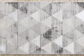 Behúň LIRA E1627 Trojuholníky geometrický, štrukturálny, glamour - sivý