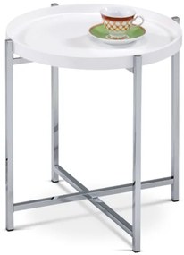 Odkladací stolík Autronic 50x50 cm biely drevo mat 80135-12 WT