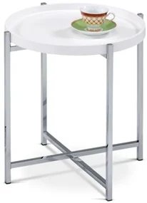 Odkladací stolík Autronic 50x50 cm biely drevo mat 80135-12 WT