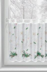 EUROFIRANY KRÁTKA VIANOČNÁ ZÁCLONA NA PÚTKACH XMAS1 60X150 CM VZOROVANÁ