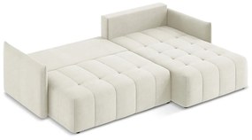 Béžová rozkladacia/s úložným priestorom rohová pohovka (pravý roh/s leňoškou) Moku – Makamii