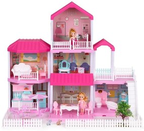 Skladací veľký domček pre bábiky + záhradný nábytok pre bábiky