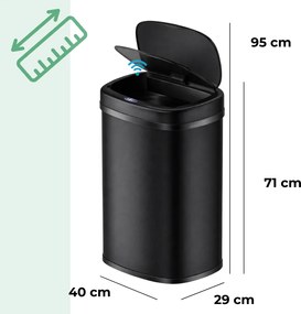 Senzorový odpadkový kôš DEUS, 58 litrov, čierna Jurhan
