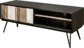 TV stolík Adesso 150 cm z masívu čierny/hnedý