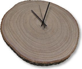 Nástenné hodiny z plátu dreva s letokruhmi a kôrou | KOR: Amber - 3072 26-29 cm 4801-115567 KOR001-29-AMBER