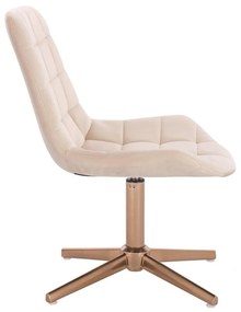 LuxuryForm DESIGN Stolička PARIS VELUR na zlatom kríži - krémová
