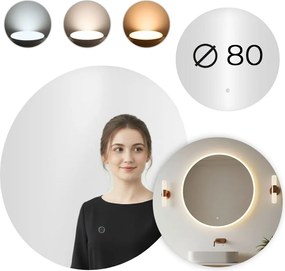 Kulaté LED zrcadlo SISI 80 cm čiré