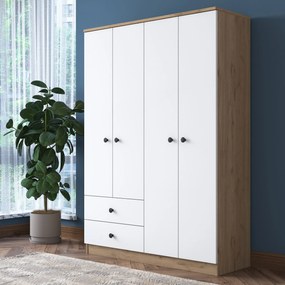 Šatní skříň BA 108 120 cm ořech/bílá