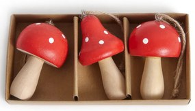 Závesná vianočná dekorácia VETTIN červené hríby 867151 (3 ks)