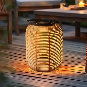 Solárna ratanová lampa LF07 prírodná