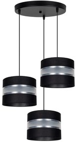 Luster na lanku CORAL 3xE27/60W/230V čierna/chróm pr. 45 cm