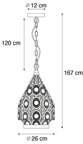 Orientálne závesné svietidlo zlaté 26 cm - Mowgli