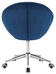 LuxuryForm DESIGN Kreslo VERA VELUR na striebornej podstave s kolieskami - modré