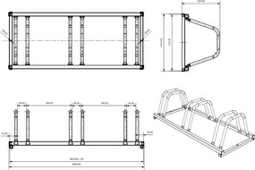 Stojan na bicykle, 1+1 ZDARMA, 3 státia, na kotvenie