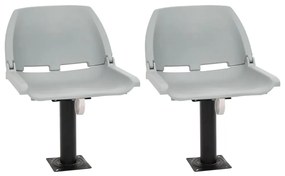 4-dielne skladacie sedadlo do člna bez vankúša, sivé 48x51x41cm 3284276