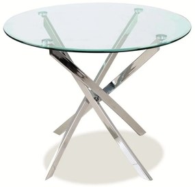 Jedálenský stôl Agis, číra / strieborná