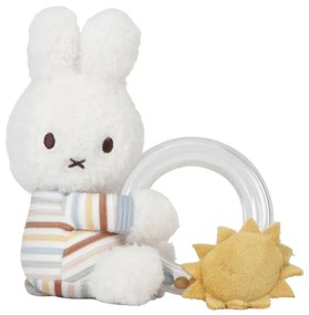 Hrkálka s krúžkom Little Dutch: Zajačik Miffy Vintage Pásiky