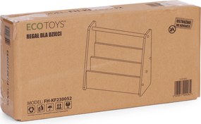 Montessori detský organizér na knihy 2 úrovne biely ECOTOYS