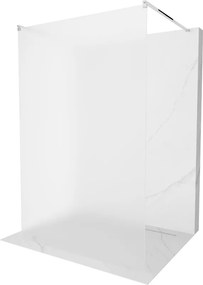 Mexen Kioto, priechodná sprchová zástena 100 x 200 cm, 8mm sklo námraza, 2x chrómová stabilizačná rozpera, 800-100-002-01-30