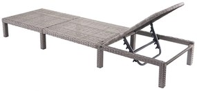 Záhradné lehátko HWC-A51 - vankúše tmavosivé basic 5cm - sivá