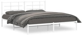 Kovový rám postele s čelom biely 183x213 cm 355615