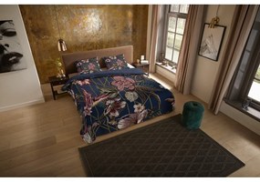 Tmavomodré obliečky na dvojlôžko/predĺžené z mikrovlákna 200x220 cm Jos – Good Morning