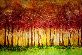 Obraz - Maľba listnatého lesa (90x60 cm)