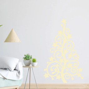 Veselá Stena Samolepka Vianočný strom hviezda Farba: béžová, Veľkosť: 80 x 49 cm
